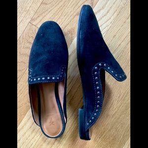 Frye Suede Studded Mules
